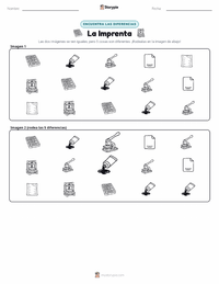 Vista previa de la hoja de trabajo imprimible de La Imprenta