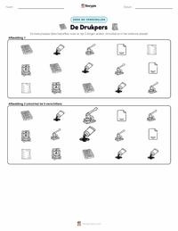 De Drukpers afdrukbare werkblad voorbeeld