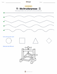 Die Druckerpresse druckbare Arbeitsblatt Vorschau