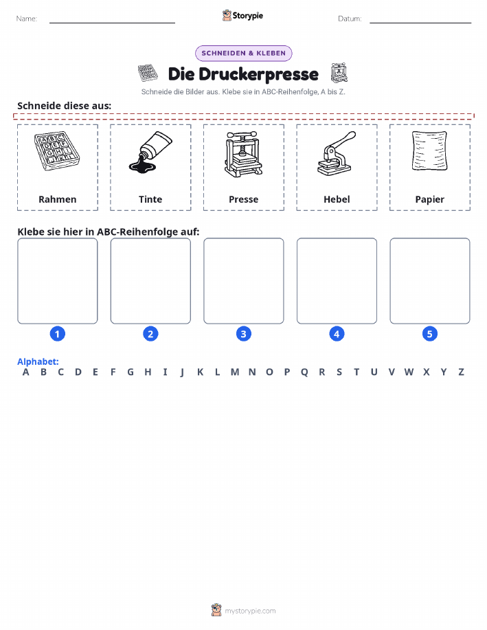 Schneiden & Einfügen Alphabet