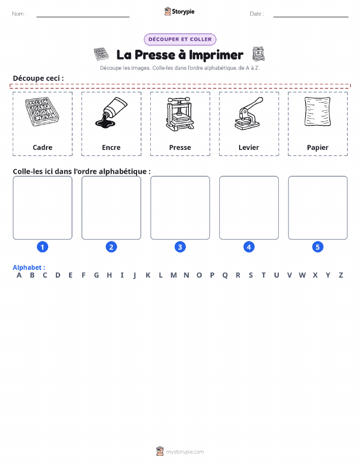 Découper & Coller l'Alphabet
