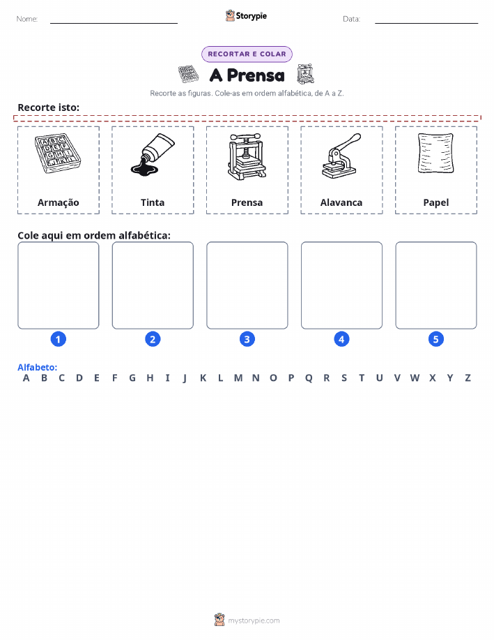 Recortar & Colar Alfabeto