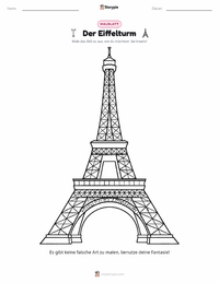 Der Eiffelturm Malvorlage für Kinder