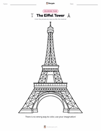 The Eiffel Tower coloring page for kids