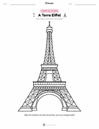 Prévia da folha de atividades imprimível A Torre Eiffel