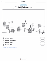 De Eiffeltoren afdrukbare werkblad voorbeeld