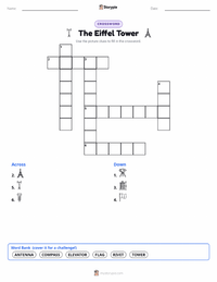 The Eiffel Tower printable worksheet preview