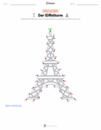 Der Eiffelturm druckbare Arbeitsblatt Vorschau