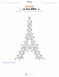 Aperçu de la feuille de travail imprimable La tour Eiffel