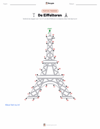 De Eiffeltoren afdrukbare werkblad voorbeeld
