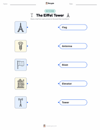 The Eiffel Tower printable worksheet for kids