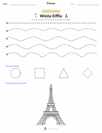 Podgląd drukowalnego arkusza ćwiczeń Wieża Eiffla
