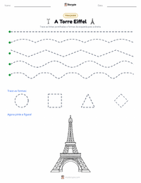 Prévia da folha de atividades imprimível A Torre Eiffel