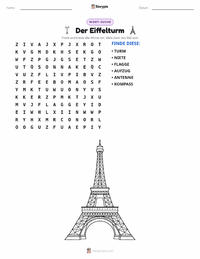 Der Eiffelturm druckbare Arbeitsblatt Vorschau