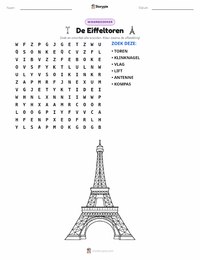 De Eiffeltoren afdrukbare werkblad voorbeeld