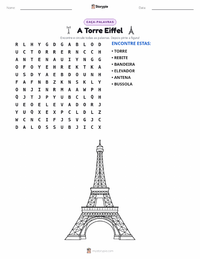 Prévia da folha de atividades imprimível A Torre Eiffel