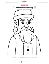 Johannes Gutenberg printable worksheet preview