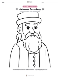Podgląd drukowalnego arkusza ćwiczeń Johannes Gutenberg