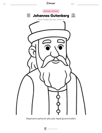 Johannes Gutenberg yazdırılabilir çalışma sayfası önizlemesi