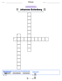 Johannes Gutenberg druckbare Arbeitsblatt Vorschau