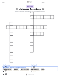 Johannes Gutenberg afdrukbare werkblad voorbeeld