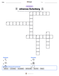 Podgląd drukowalnego arkusza ćwiczeń Johannes Gutenberg