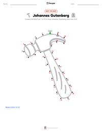 Johannes Gutenberg printable worksheet preview