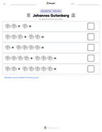 Johannes Gutenberg yazdırılabilir çalışma sayfası önizlemesi