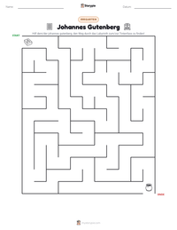 Johannes Gutenberg druckbare Arbeitsblatt Vorschau