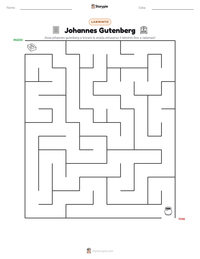 Anteprima della scheda stampabile di Johannes Gutenberg
