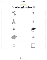 Johannes Gutenberg printable worksheet preview