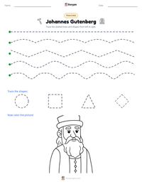 Johannes Gutenberg printable worksheet preview