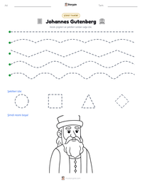 Johannes Gutenberg yazdırılabilir çalışma sayfası önizlemesi