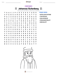 Johannes Gutenberg druckbare Arbeitsblatt Vorschau