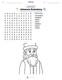 Johannes Gutenberg printable worksheet preview