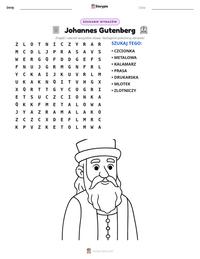 Podgląd drukowalnego arkusza ćwiczeń Johannes Gutenberg