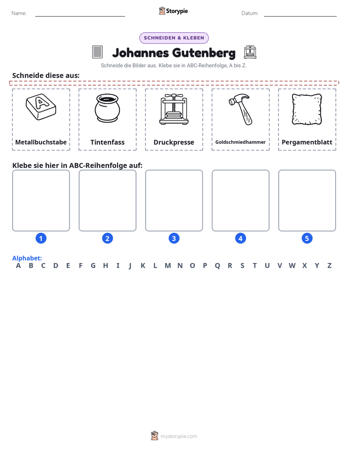Schneiden & Einfügen Alphabet