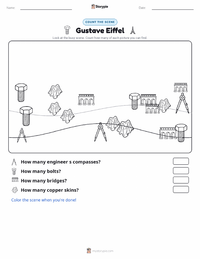 Gustave Eiffel printable worksheet preview