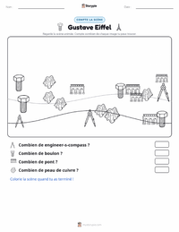 Aperçu de la feuille de travail imprimable Gustave Eiffel