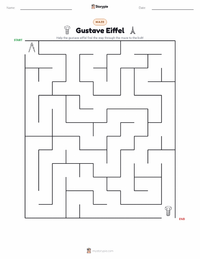 Gustave Eiffel printable worksheet preview
