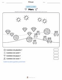 Aperçu de la feuille de travail imprimable Mars