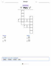 Mars printable worksheet preview
