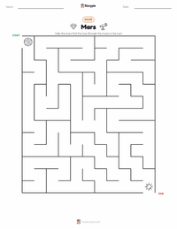 Mars printable worksheet preview