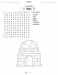 Mars printable worksheet preview
