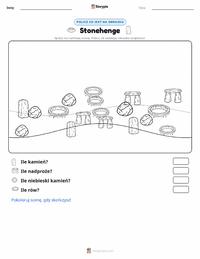 Podgląd drukowalnego arkusza ćwiczeń Stonehenge