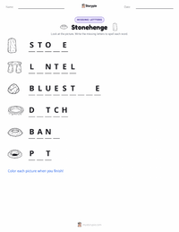 Stonehenge printable worksheet preview