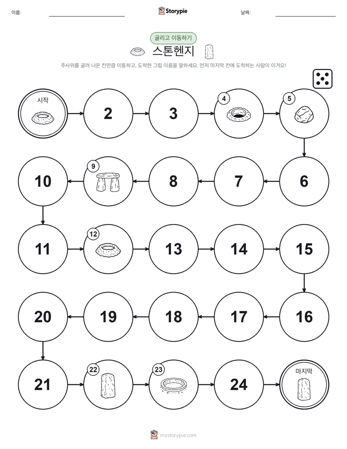 주사위 굴리고 이동하기 게임