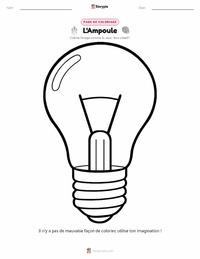 Page de coloriage L'Ampoule Électrique pour les enfants