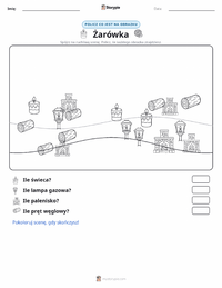 Podgląd drukowalnego arkusza ćwiczeń Żarówka
