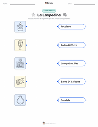 Scheda stampabile di La Lampadina per bambini